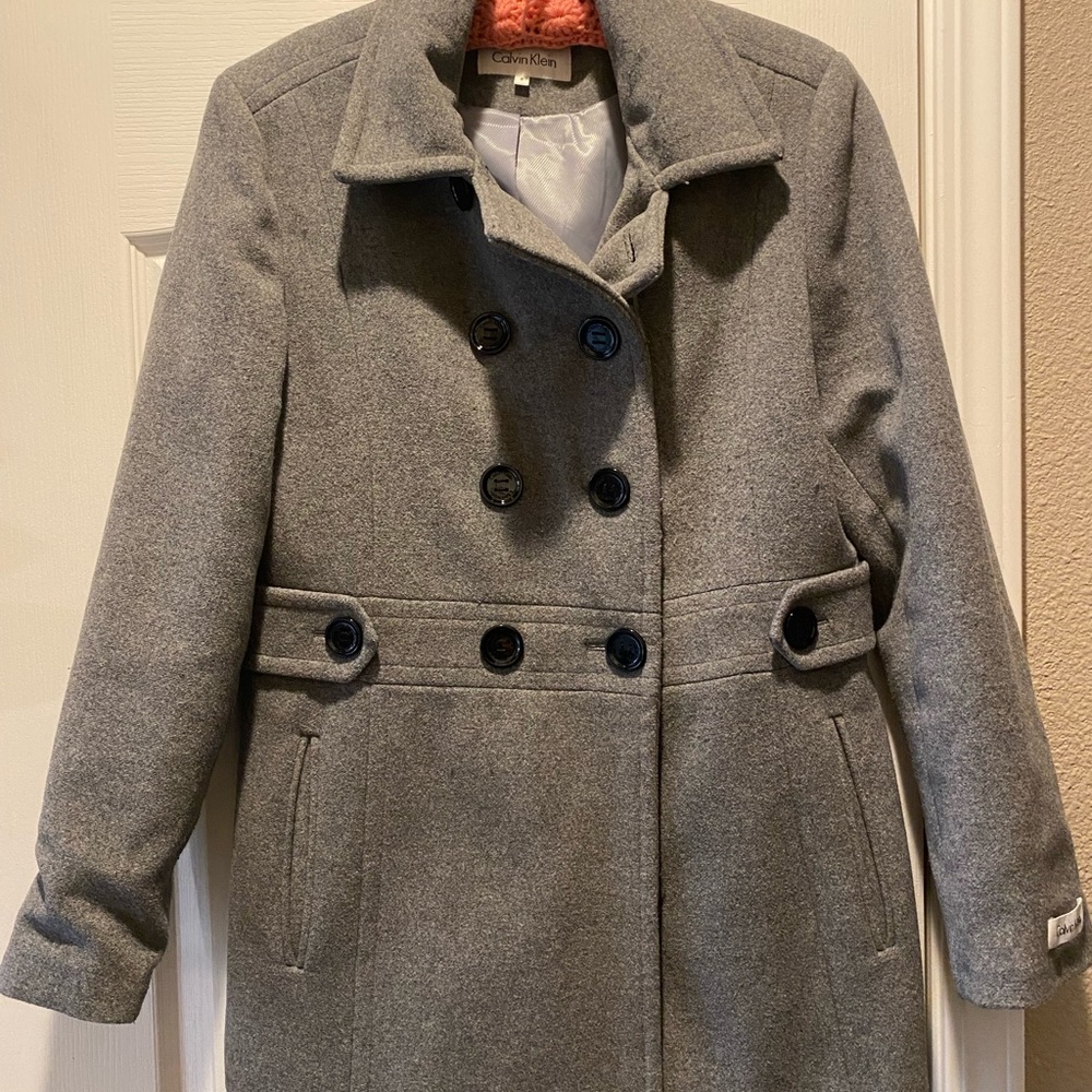 Calvin Klein gray pea coat